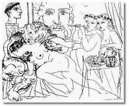 Minotauro acariciando a una mujer Minotauro acariciando a una mujer
