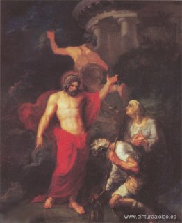 Júpiter y Mercurio, en forma de peregrinos visitantes Filemón y Júpiter y Mercurio, en forma de peregrinos visitantes Filemón y