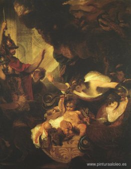 El niño Hércules estrangulando serpientes en su jaula El niño Hércules estrangulando serpientes en su jaula