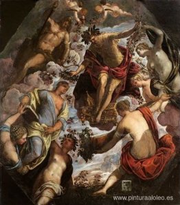 Apolo (posiblemente Himeneo) coronando a un poeta y dándole una Apolo (posiblemente Himeneo) coronando a un poeta y dándole una