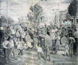 Frescos del teatro Chervonozavodsky de Kharkiv - La fiesta de la Frescos del teatro Chervonozavodsky de Kharkiv - La fiesta de la