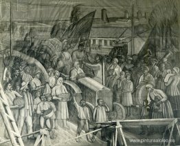 Frescos del teatro Chervonozavodsky de Kharkiv - La fiesta de la Frescos del teatro Chervonozavodsky de Kharkiv - La fiesta de la