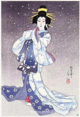 Otani Tomoemon como el espíritu de la nieve Otani Tomoemon como el espíritu de la nieve