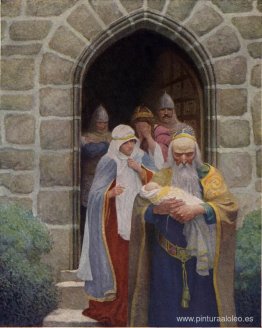 Merlín se lleva al niño Arturo. Merlín se lleva al niño Arturo.