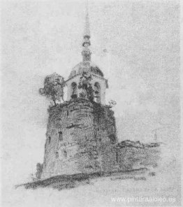 Porhov. Campanario en torre de fortaleza. Porhov. Campanario en torre de fortaleza.