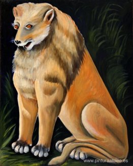 León amarillo sentado León amarillo sentado