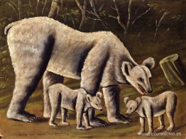 El oso blanco con sus cachorros El oso blanco con sus cachorros