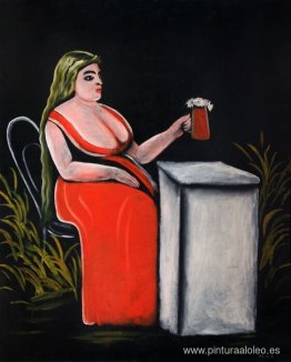 Mujer con una jarra de cerveza Mujer con una jarra de cerveza