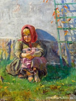niña en un jardín niña en un jardín
