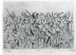 Tropas cansadas de la batalla en retirada - Batalla del Somme Tropas cansadas de la batalla en retirada - Batalla del Somme