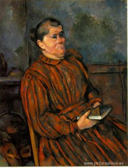 Mujer con un vestido de rayas rojas Mujer con un vestido de rayas rojas