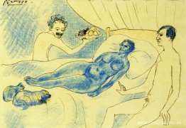 Una parodia de la Olimpia de Manet con Junyer y Picasso Una parodia de la Olimpia de Manet con Junyer y Picasso