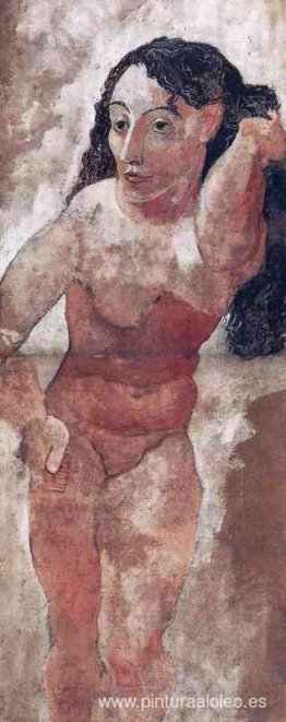 mujer con peine mujer con peine
