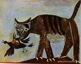 Gato atrapando un pájaro Gato atrapando un pájaro