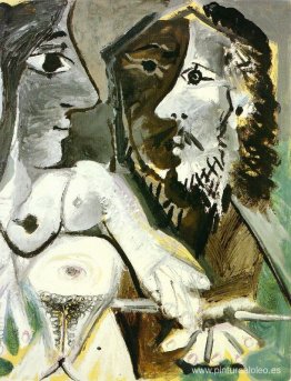 Mujer desnuda y mosquetero. Mujer desnuda y mosquetero.