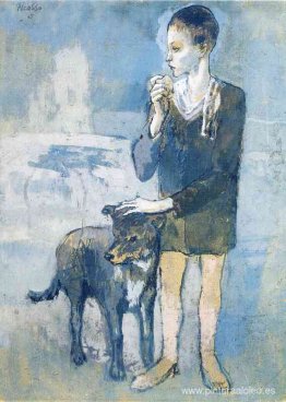 niño con un perro niño con un perro