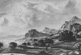 Paisaje romántico. A la orilla del mar. Paisaje romántico. A la orilla del mar.