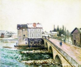 El puente y los molinos de Moret, efecto invierno El puente y los molinos de Moret, efecto invierno