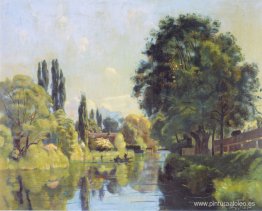 El canal de Aare cerca de Thun El canal de Aare cerca de Thun