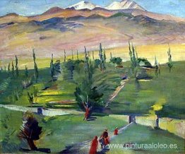 Paisaje con vistas al monte Ararat. Paisaje con vistas al monte Ararat.
