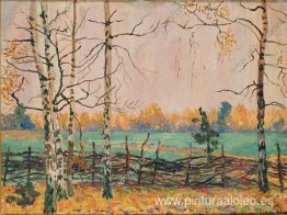 Abedules junto a la valla Abedules junto a la valla