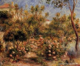 Mujer joven en un jardín Cagnes Mujer joven en un jardín Cagnes