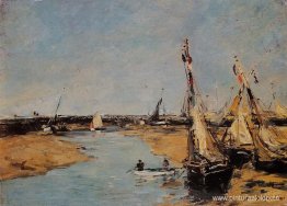 Trouville, los embarcaderos durante la marea baja Trouville, los embarcaderos durante la marea baja