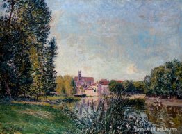 Río Loing e iglesia de Moret Río Loing e iglesia de Moret