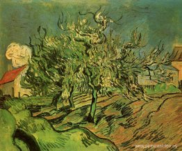 paisaje con tres arboles y una casa paisaje con tres arboles y una casa