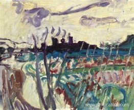 Paisaje lluvioso con nubes Paisaje lluvioso con nubes