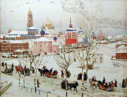 La vista del monasterio desde la calle Vokzalnaya La vista del monasterio desde la calle Vokzalnaya