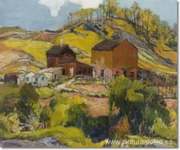 paisaje montañoso con casas paisaje montañoso con casas