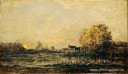 El pantano al atardecer El pantano al atardecer