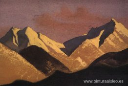 Himalaya. Montañas iluminadas por el atardecer. Himalaya. Montañas iluminadas por el atardecer.