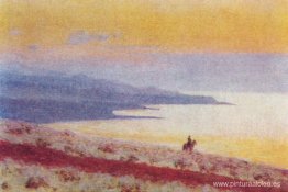 Lago Issyk Kul por la tarde Lago Issyk Kul por la tarde
