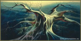 Tronco de árbol iluminado por la luna Tronco de árbol iluminado por la luna