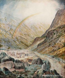 Un camino de montaña, tiempo de inundaciones Un camino de montaña, tiempo de inundaciones