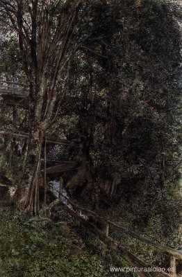 Figuras sobre un puente sobre un arroyo en Gastein Figuras sobre un puente sobre un arroyo en Gastein