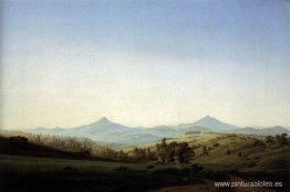 Paisaje bohemio con el monte Milleschauer Paisaje bohemio con el monte Milleschauer