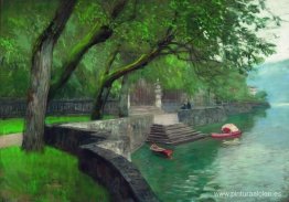 En el lago Como. Terraplén. En el lago Como. Terraplén.