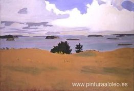 Bahía de Penobscot con campo amarillo Bahía de Penobscot con campo amarillo