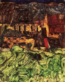 Pradera, iglesia y casas. Pradera, iglesia y casas.