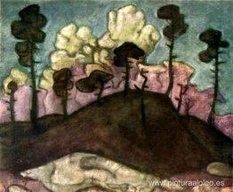 Pinos con fondo nublado Pinos con fondo nublado