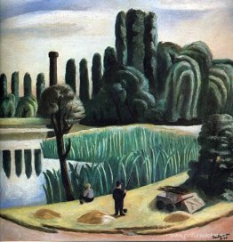 Paisaje marino con álamos Paisaje marino con álamos