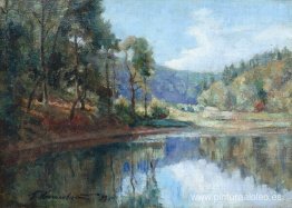 La tarde. Paisaje con un lago. La tarde. Paisaje con un lago.