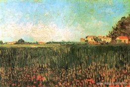 Casas rurales en un campo de trigo cerca de Arles Casas rurales en un campo de trigo cerca de Arles