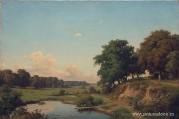 paisaje con estanque paisaje con estanque