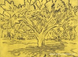 Gran árbol y figuras distantes. Gran árbol y figuras distantes.