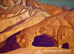 Rocas con cuevas budistas. Rocas con cuevas budistas.