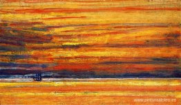 Velero en el mar, puesta de sol Velero en el mar, puesta de sol